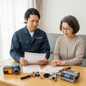 作業内容と保証について確認する