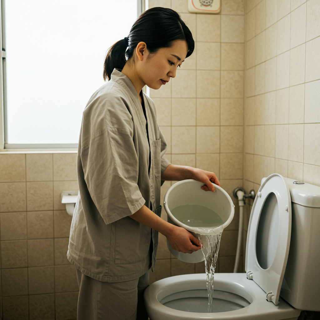 お湯を使ったつまり解消法