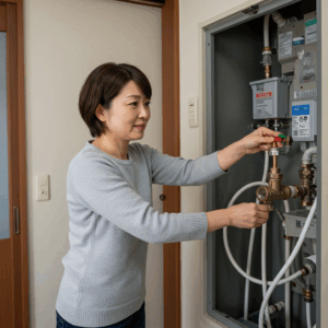 止水栓を閉めて応急処置