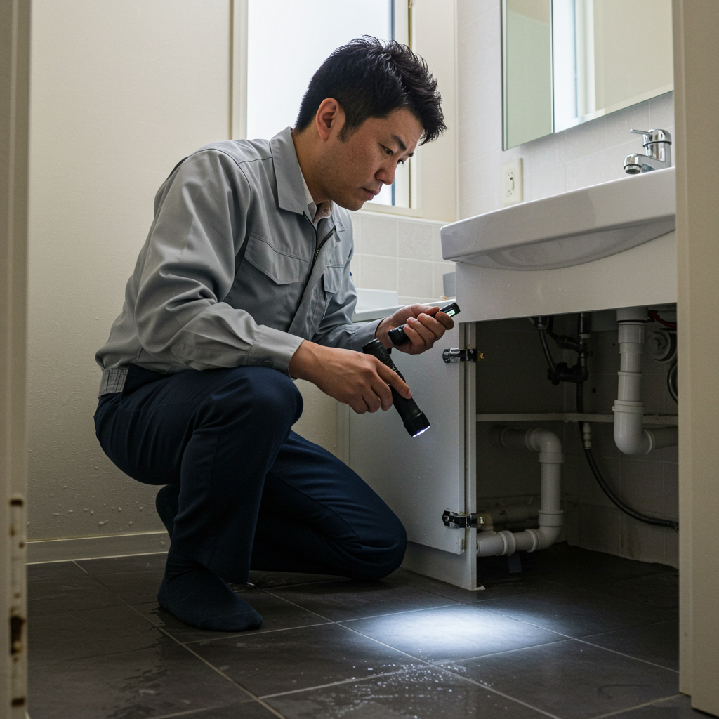 水漏れの箇所と状況を把握する